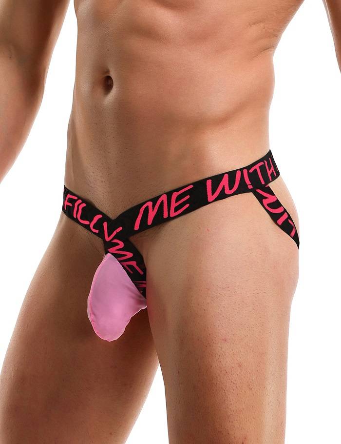Sexy men thong underwear with jock strap back
Ice silk fabr... Ohyeah - Tiny Jockstrap - Pink - M photo-5