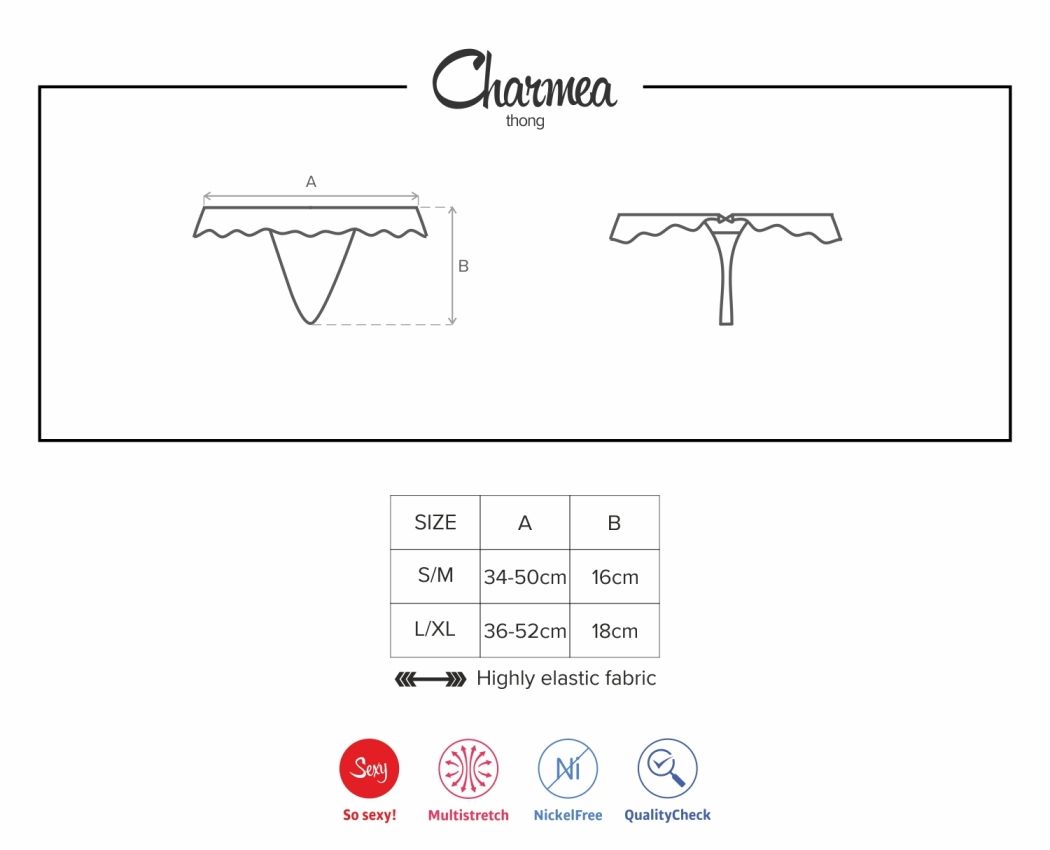 Wanna have an amazing time? Put on something that brings ple... Obsessive - Charmea Thong - Black - S/M photo-7