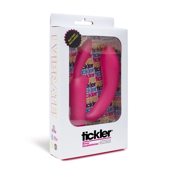 "I’m the Boss, yet yours to dictate, my double nature w... Tickler Vibes - Bossy Doubletickler Vibrator - Pink photo-4