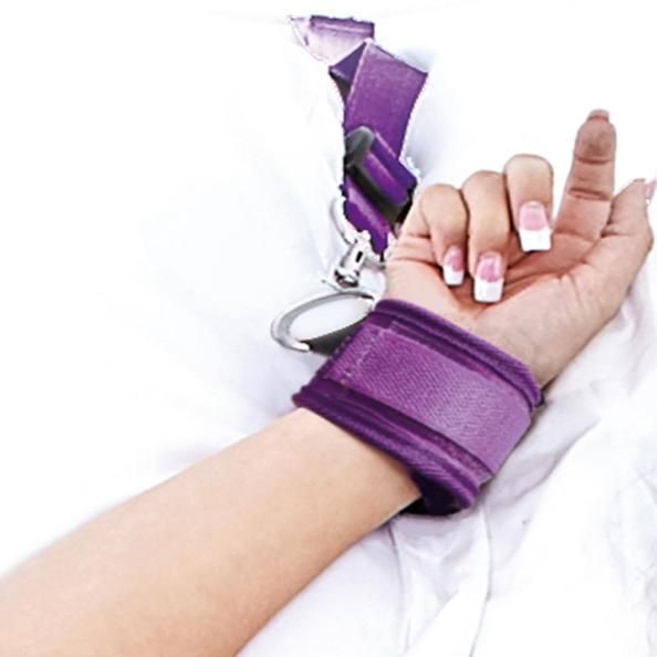 You no longer need a dungeon with this convenient 7-peiece b... Lux Fetish - Bed Spreader - Purple photo-3