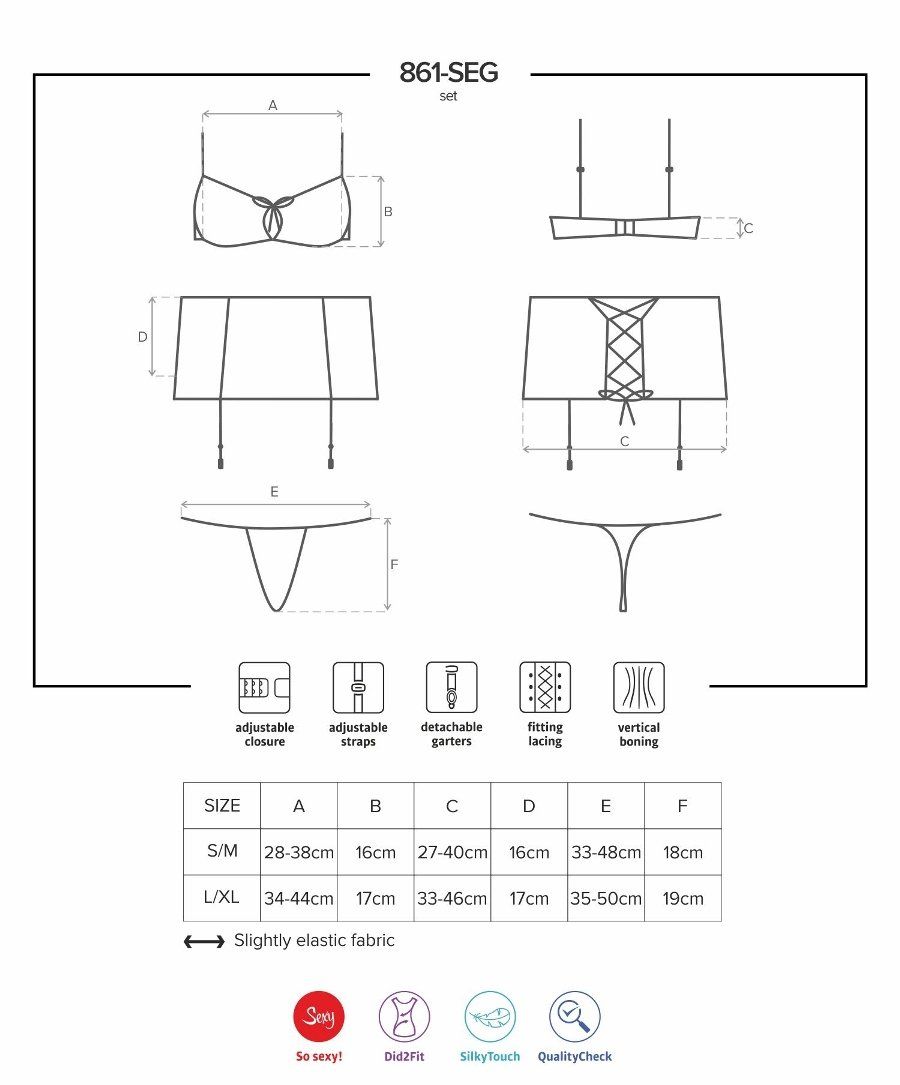 Obsessive - 861-SEG-5 3 pcs Set - Pink - L/XL photo-9