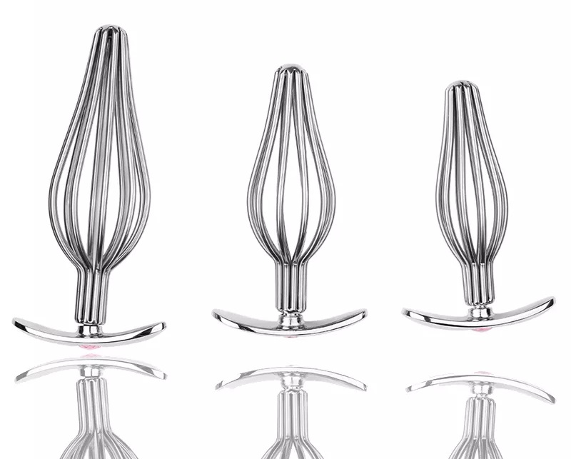 Teasing butt plug with smooth curve shape safe and comfortab... MT - Hollow Anal Plug L - Silver photo-8