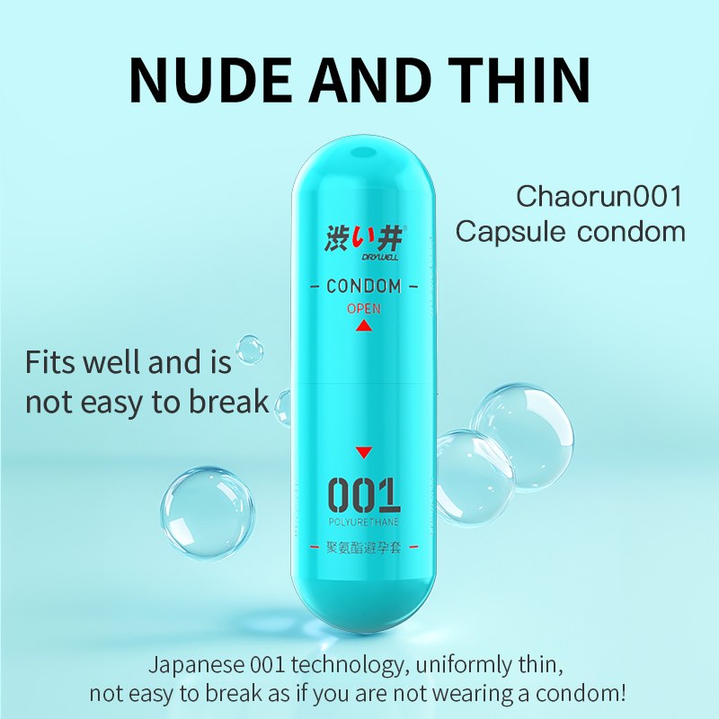 Polyurethane material, youthful and trendy capsule design, p... Drywell - 0.01 Ultra Thin Condoms 3's Pack photo-2