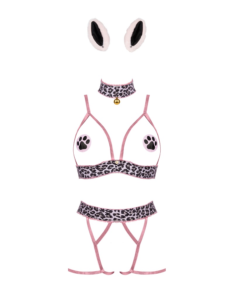 Catriny costume is a proposal for lovers of spicy dress-ups.... Obsessive - Catriny Kitty Costume - Pink - S/M photo-6