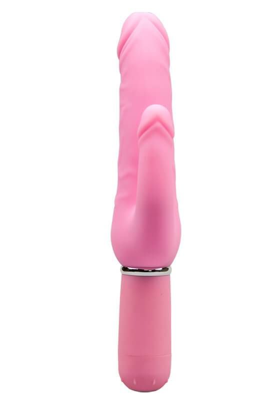 Modern design vibrator for a double penetration. 30 vibratio... Aphrodisia - Levina Double Penis - Pink photo-3