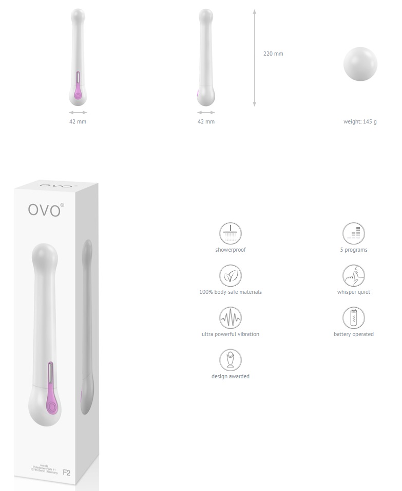 The classic and pleasant vibrator of all time, but the versi... Ovo - F2 Vibe - White photo-4