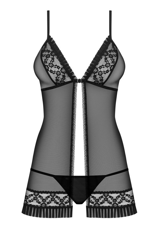 Look at this adorable babydoll! Every piece of it is sooo te... Obsessive - 837-BAB-1 Babydoll & Thong - Black - L/XL photo-7