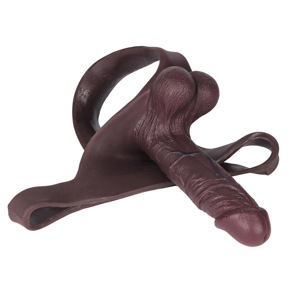 FAAK - Hei Yao Hollow Penis Pants - Black 照片-9