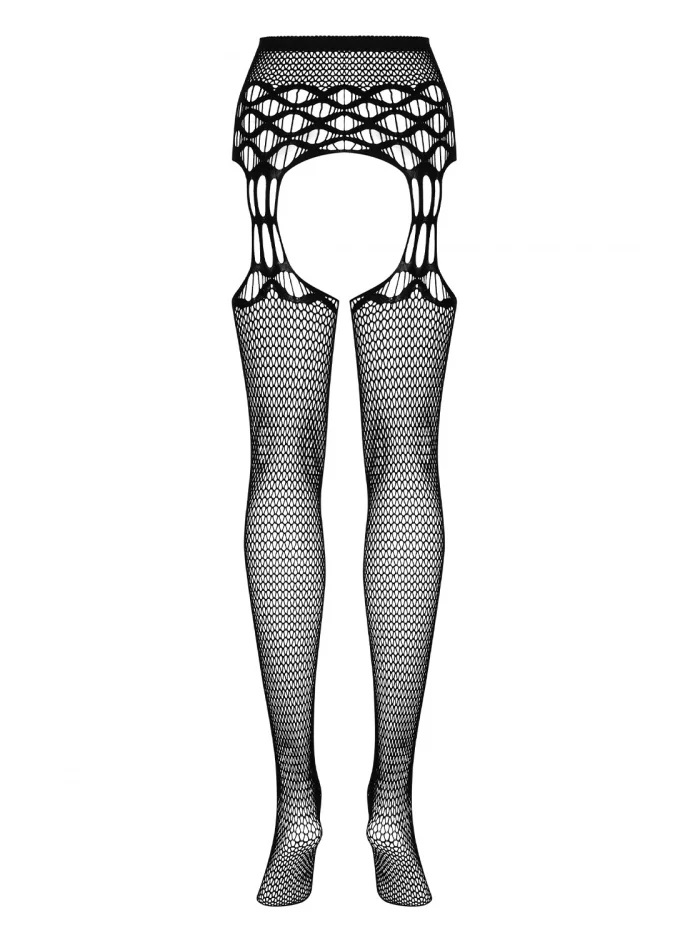 This knitted beauty will dispel all doubts tonight! You will... Obsessive - S816 Garter Stockings - Black - XL/XXL photo-7