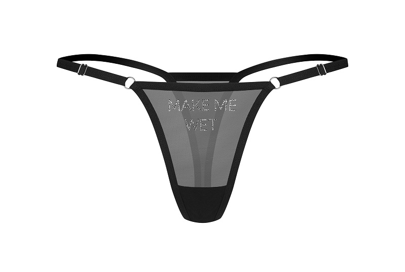 Obsessive - Violami Wet Thong - Black - L/XL 照片-5