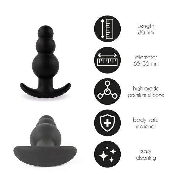 Plugz is a series of beautiful butt plugs that are made of h... FeelzToys - Plugz Butt Plug Nr. 1 - Black photo-3