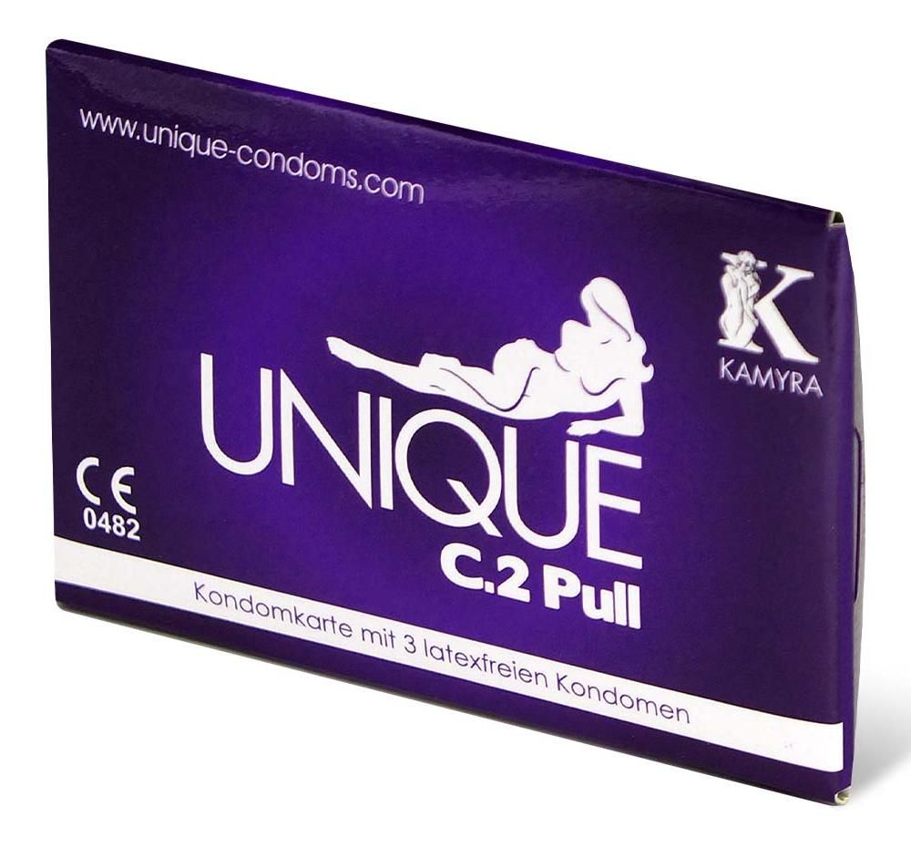 Kamyra Unique C.2 Pull has two extra pull-off strips that ma... Kamyra Non-Latex Unique C.2 Pull 3's Pack Synthetic Condom photo-3