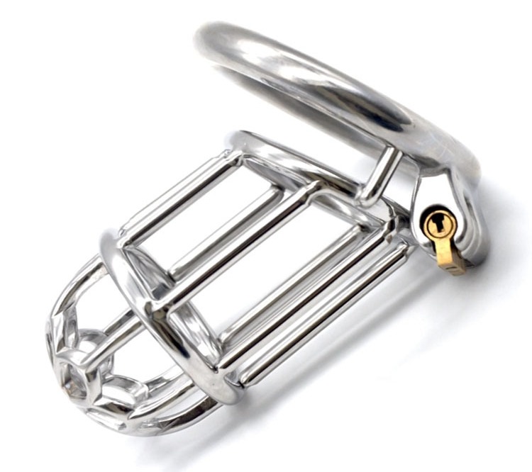 Total high: 75mm &n... FAAK - Chastity Cage 10 Long w Catheter 45mm - Silver photo-7