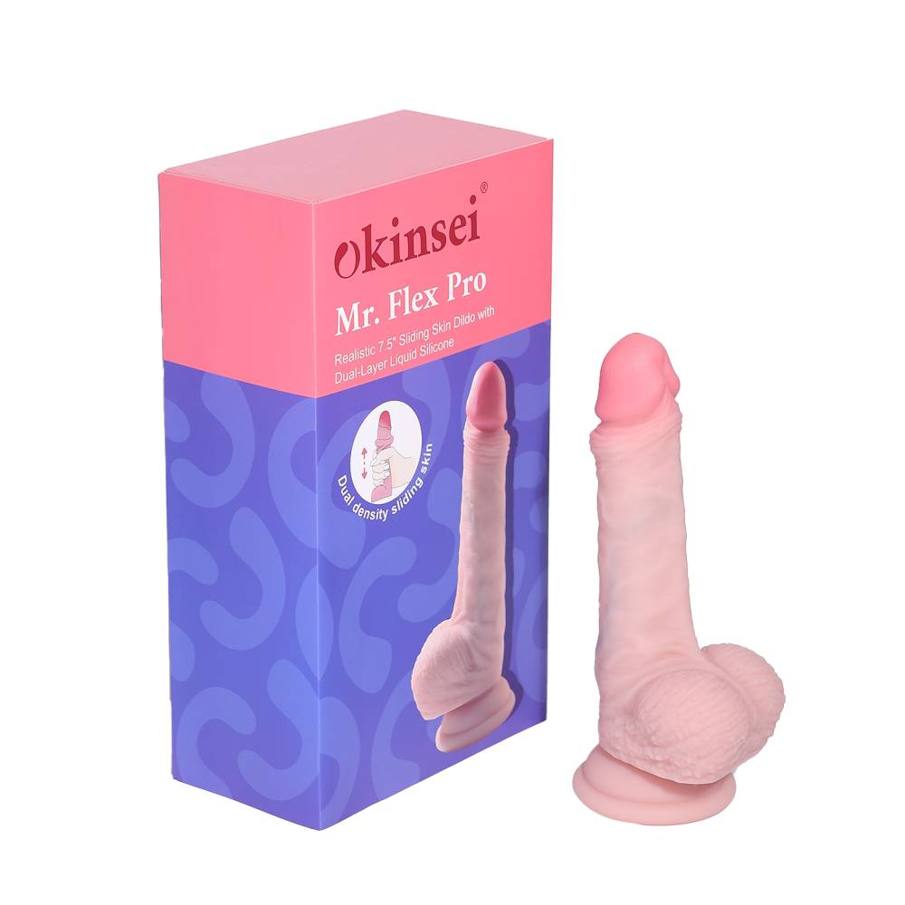 Okinsei - 7.5" Mr.Flex Pro Sliding Skin Dildo - Skin photo-10