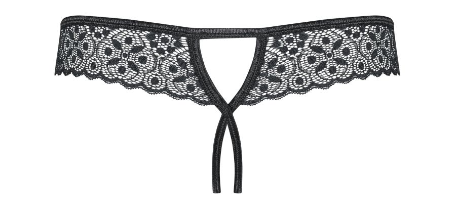 Wanna spice up a romantic evening with your lover? This naug... Obsessive - Shibu Crotchless Thong - Black - L/XL photo-11