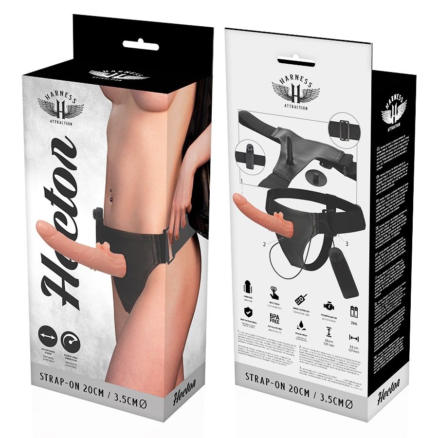 This Harness Attraction harness is equipped with a realistic... Harness Attraction - Hector Vibro Strap-On - Flesh photo-8