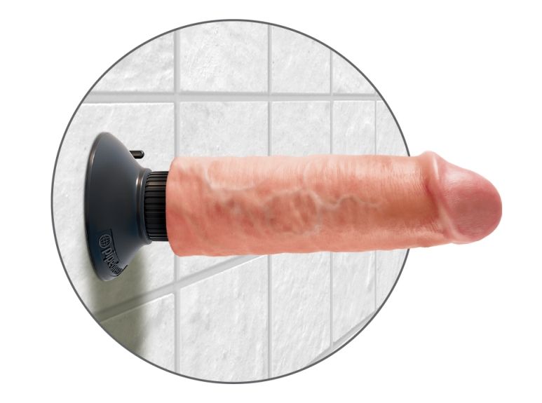 Do you want your first vibrator to look and feel just like t... King Cock - Vibrating Cock 6″ - Flesh photo-4