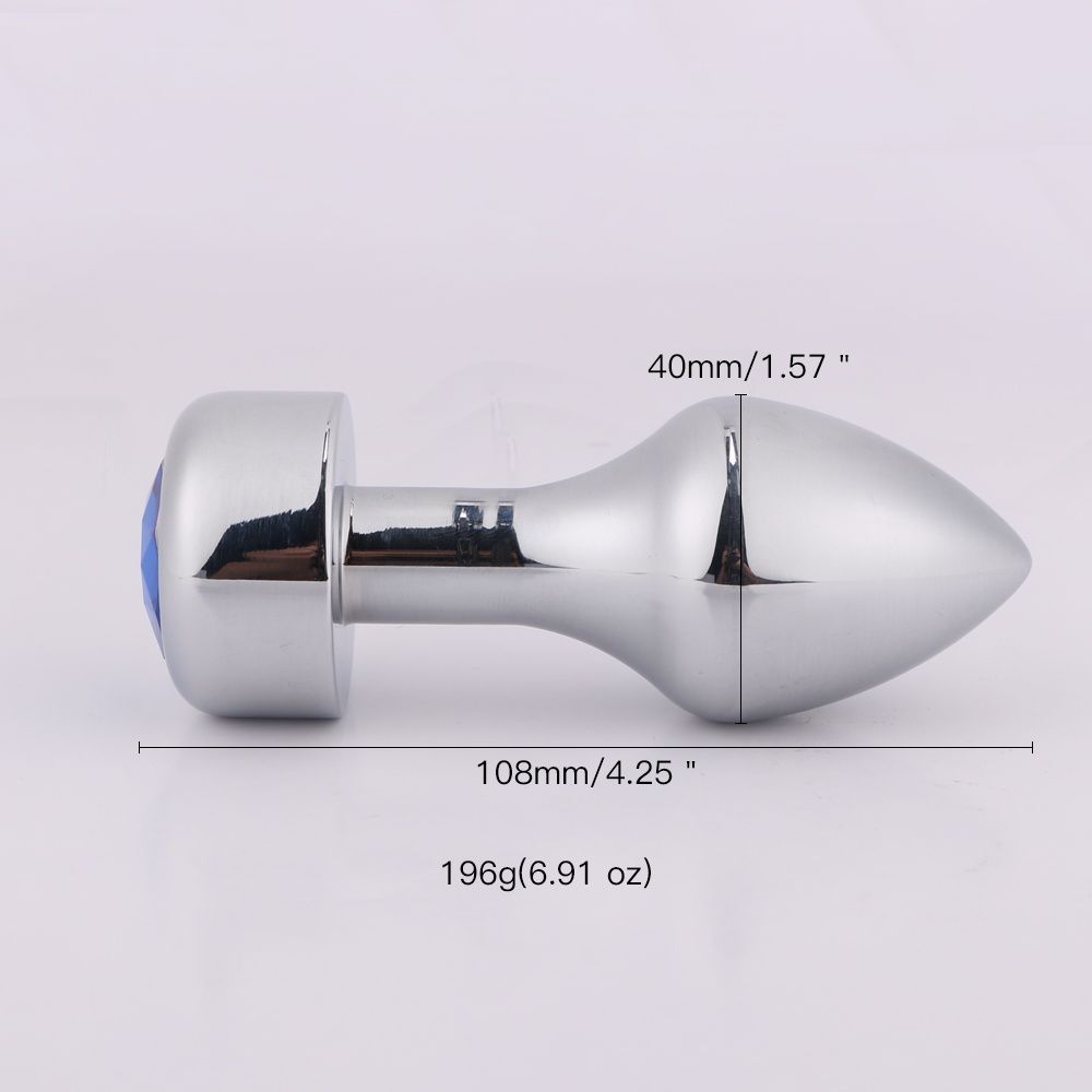 MT - Anal Plug 108x40mm - Silver/Blue photo-5