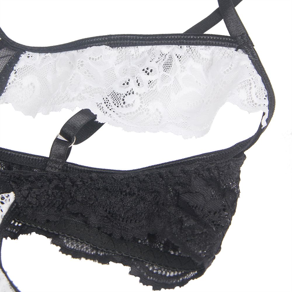 White Lace Sexy Garter Belt Maid Costume with Leg Ring
Mate... Ohyeah - Maid Costume w Garters - Black - XL photo-7