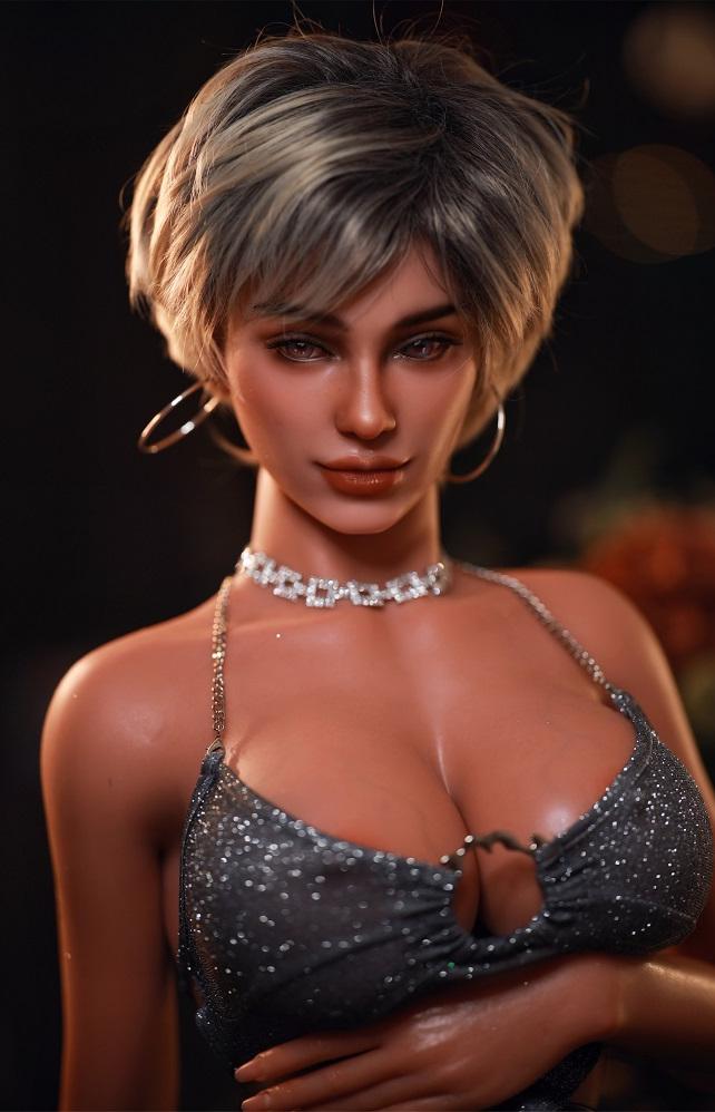 Carrie European Curvy Realistic Sex Doll, Tanned, Soft Silicone 157 cm (5’2 ft) photo