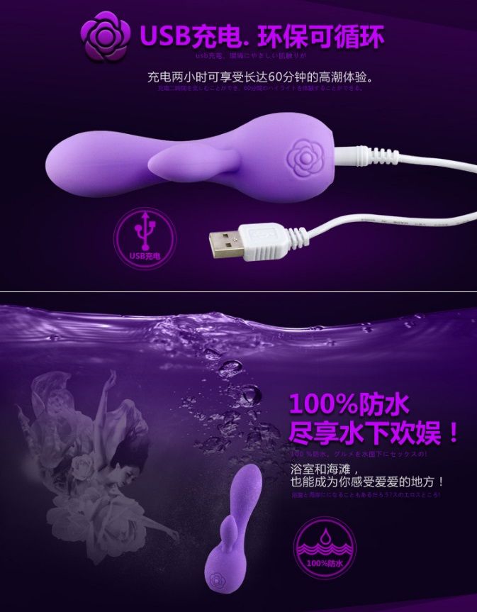 This rabbit vibrator ramps up your play, adding double the p... Tokyo Design - Maro Kawaii 10 - Purple photo-6