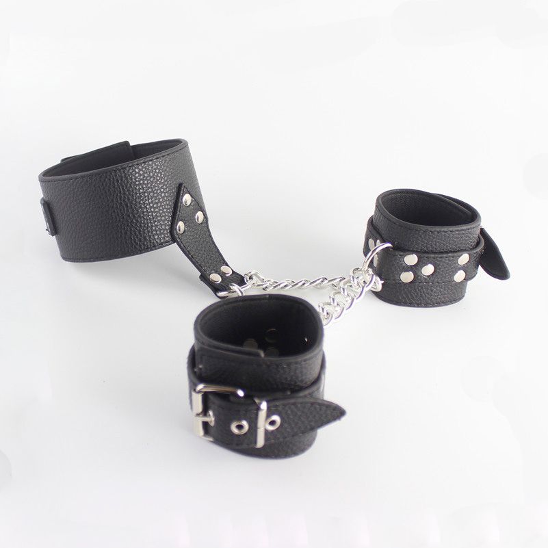 XFBDSM - Leather Collar with Hand Cuffs photo-3