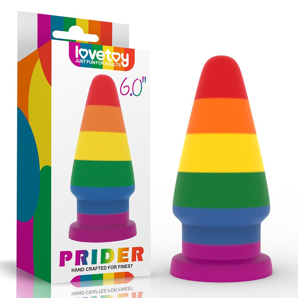 Lovetoy - 6" Prider Anal Plug - Rainbow photo-11