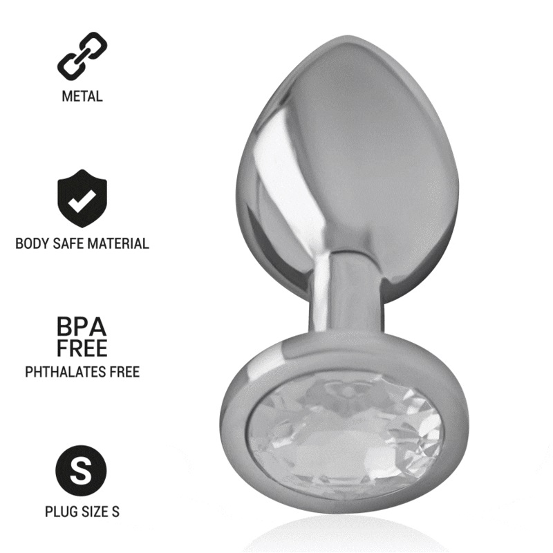 Let your buttocks shine with the anal plug from Intense, dec... Intense - Metal Gem Plug S - Clear photo-3