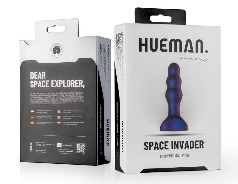 Experience unique and arousing stimulation with this vibrati... Hueman - Space Invader Vibro Plug - Purple photo-11