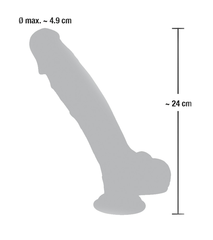 The exciting, realistic Medical Silicone Dildo has large gla... Medical Silicone - Dildo w Balls 24cm photo-7