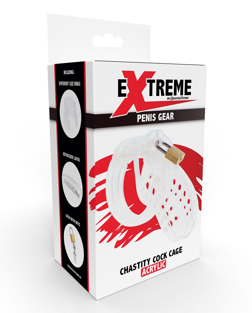 Extreme by Hidden Desire offers a unique collection of penis... Hidden Desire - Extreme Acrylic Chastity Cock Cage - Clear photo-5