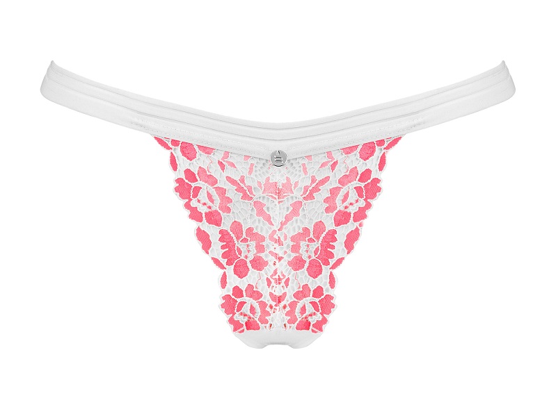 Obsessive - Bloomys Thong - White/Pink - S/M photo-6