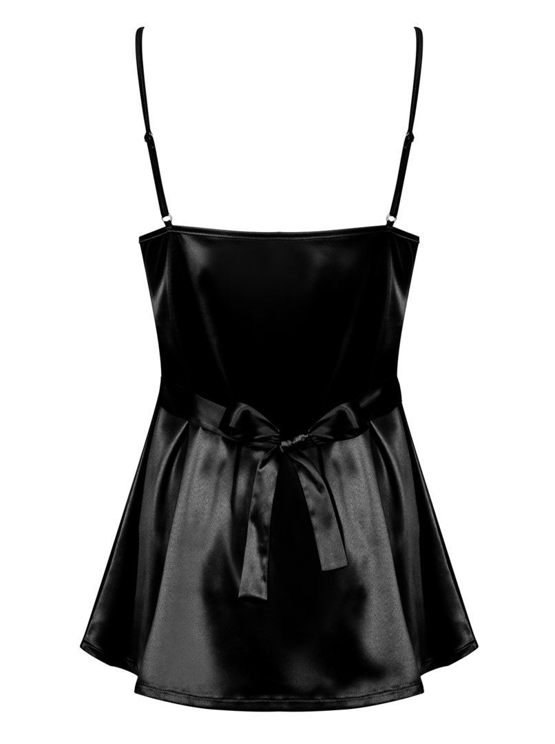 Fasten your seat-belt and get ready for exciting journey to ... Obsessive - Satinia Babydoll & Thong - Black - S/M photo-6