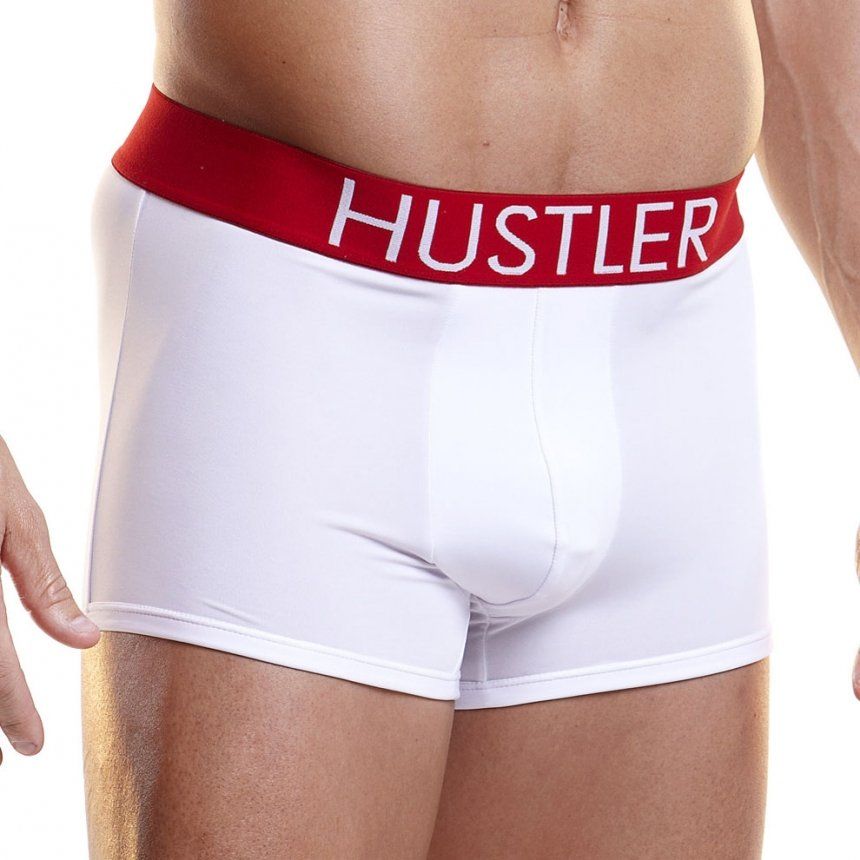 This classic style is perfect for the everyday man. Featurin... Husler - Logo Elastic Microfiber Trunk - White - XL photo