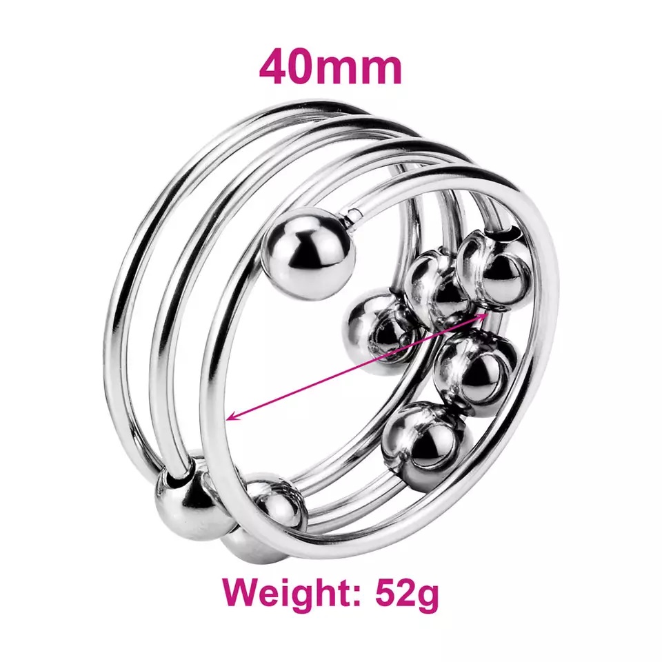 MT - Slide Ball Penis Ring 40mm - Silver photo-8
