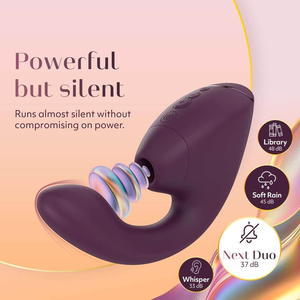 Designed to combine Womanizer’s 3D Pleasure Air suction ... Womanizer - Next Duo 3D Pleasure Air G-Spot Vibrator - Dusky Pink photo-6