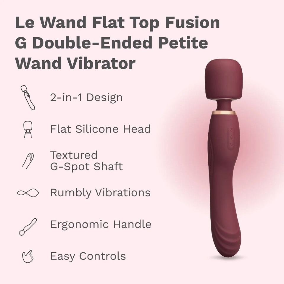 Le Wand - Flat Double Ended Vibrator - Red 照片-2