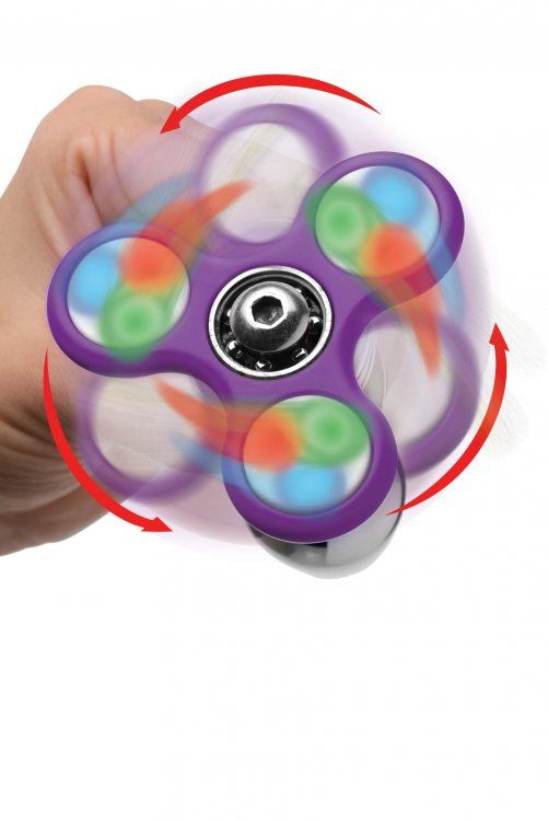 The sex toy you never knew you needed is here to add a littl... Frisky - Light Up Fidget Spinner Anal Plug - Purple photo-2