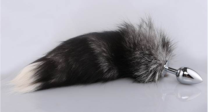 MT - Anal Plug S-size with Black fur tail MT - Anal Plug S-size with Black fur tail photo-2
