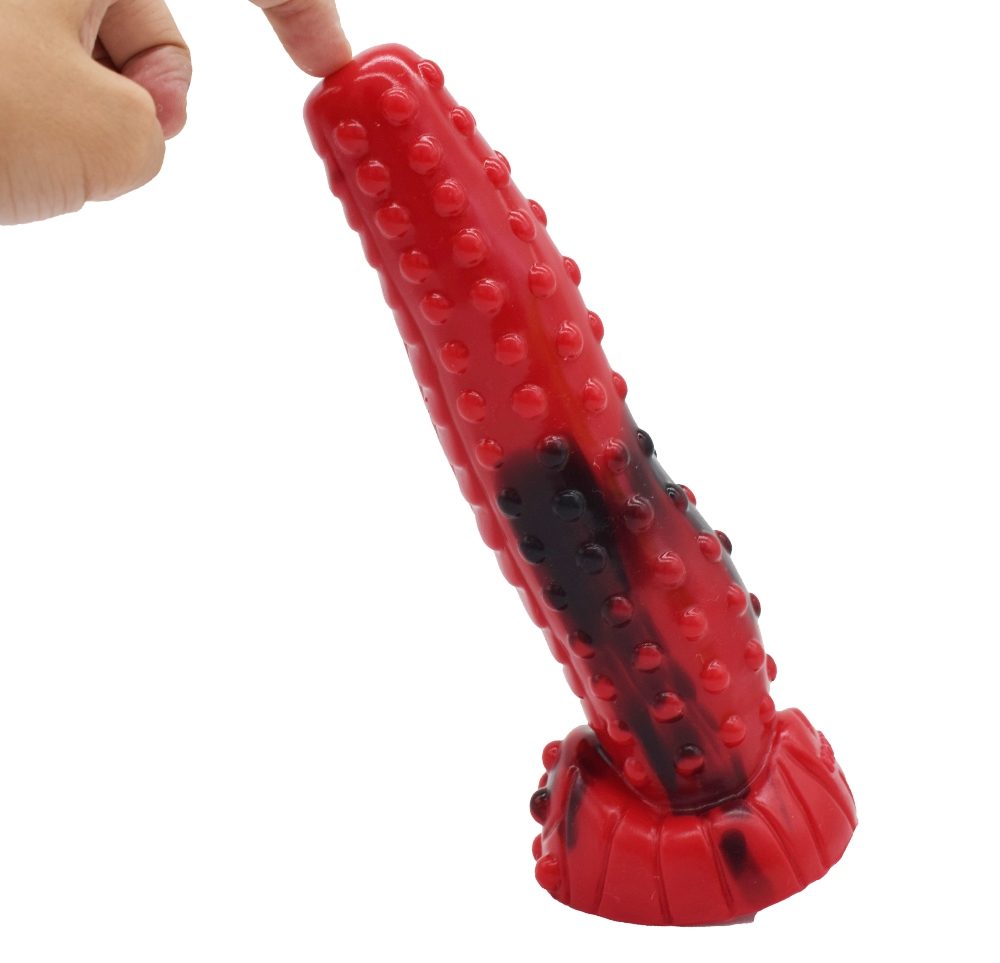 Silicone tiger anal dildo, artificial realistic anal plug, r... FAAK - Tiger Anal Dildo - Red/Black photo-2