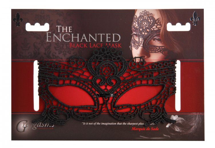 The look of it thrilled me as I took in the intricate lace d... GreyGasms - The Enchanted Black Lace Mask - Black photo-3