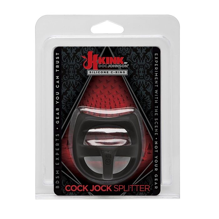 Designed to lift, separate, and tug the testicles for light ... Doc Johnson - Kick Cock Jock Splitter - Black photo-2