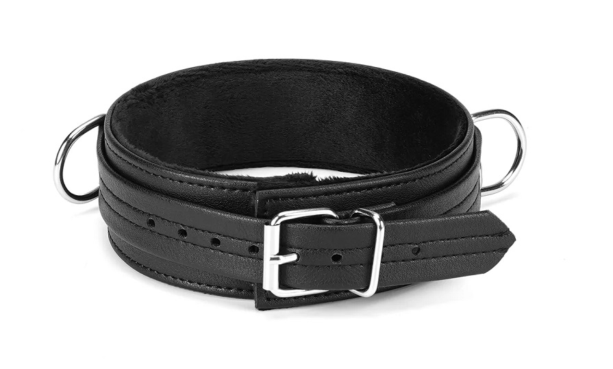 Eco-friendly material, composed of 50% recycled leather and ... Liebe Seele - Black Bond Collar w Leash photo-2