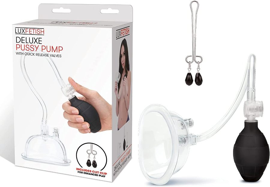 Enhance the look and feel of your lady-parts with the Deluxe... Lux Fetish - Pussy Pump w/Clit Clamp photo-4