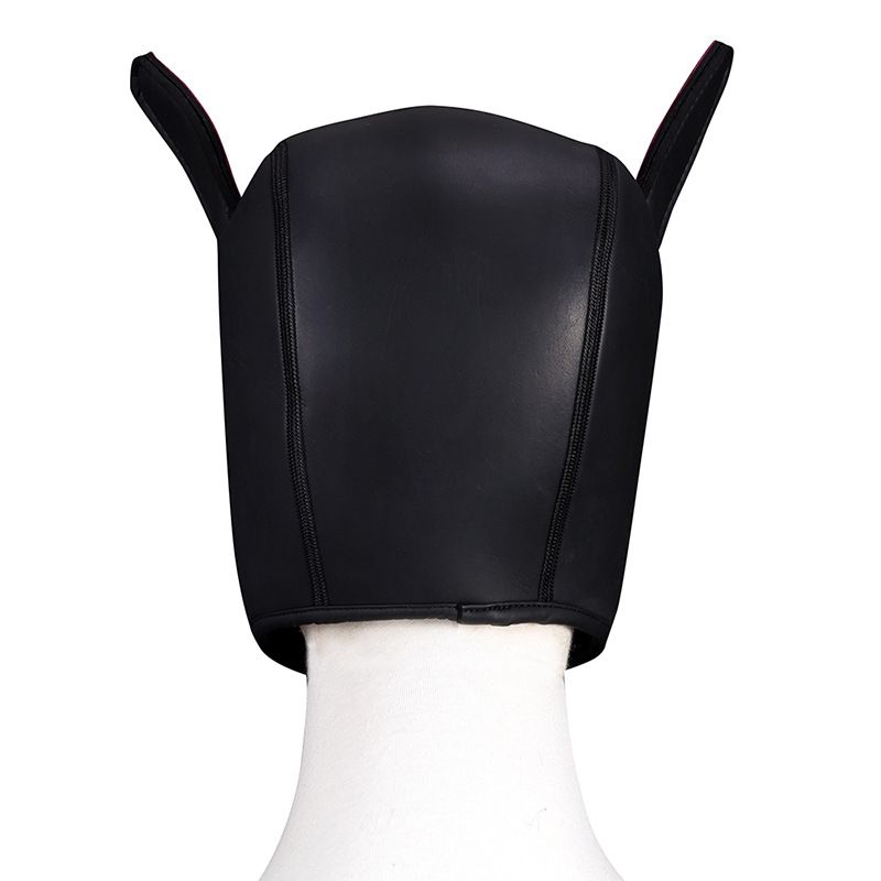 Neoprene Puppy Hood combined with BDSM Bondage Gear restrain... MT - Neoprene Puppy Hood - Black photo-2