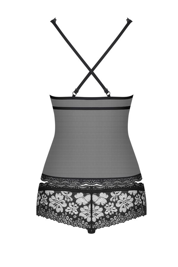 Spicy fantasies in your head? You can fulfill them in a very... Obsessive - 856-BAB-1 Babydoll & Panties - Black - S/M photo-8