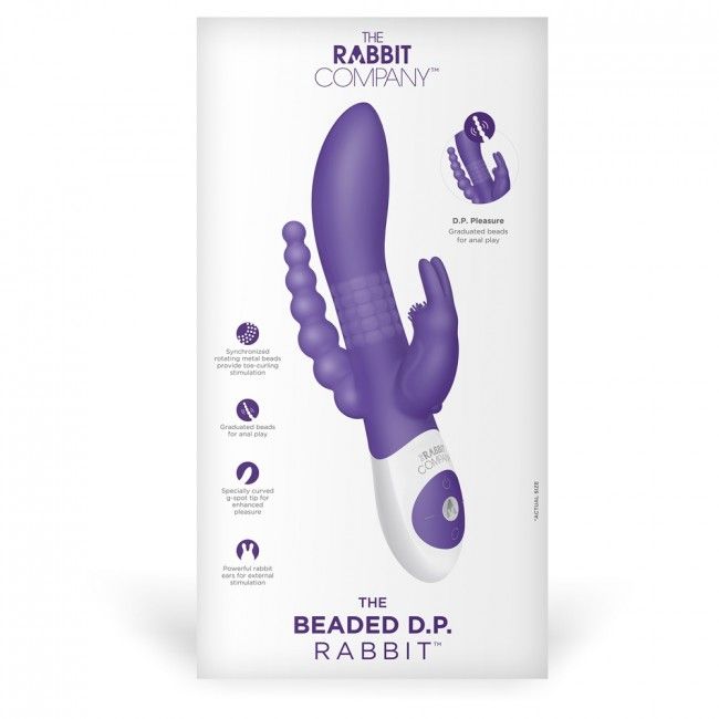 Simultaneously target the g-spot, clitoris and anus with 3 w... TRC - The Beaded DP Rabbit - Purple photo-6
