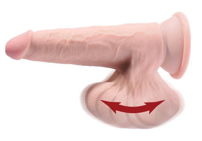 King Cock - 3D Cock Swinging Balls 6" - Flesh photo-4