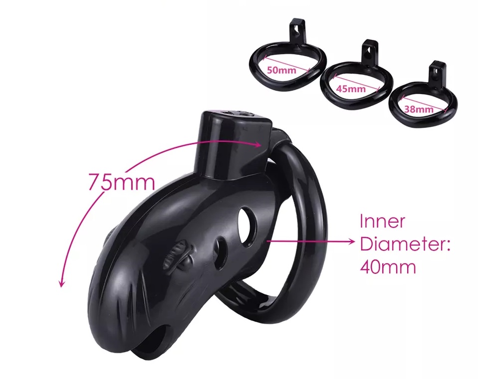 MT - Plastic Chastity Cage w Magic Lock - Purple photo-4