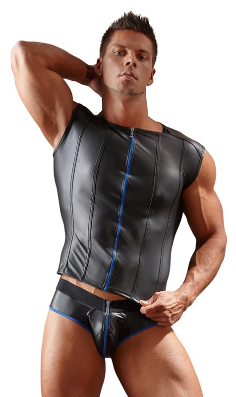 Your manly shapes get the attention they deserve in this bla... Svenjoyment - Men's Jock - Black/Blue - S photo-5
